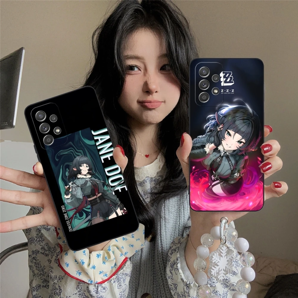 Zenless Zone Zero Jane Doe Mobile Phone Case for Samsung Galaxy A91 73 71 70 54 53 52 34 24 23 21 S 5G Black Phone Cover Shell