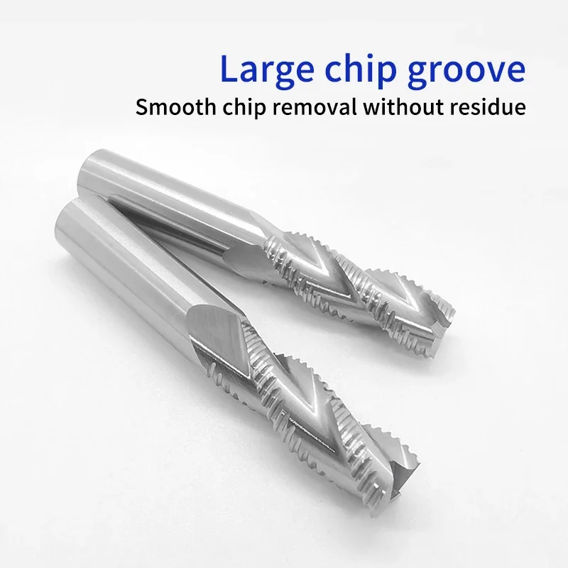 HRC55 For Aluminum 3 Flute roughing milling cutter Tungsten Alloy Solid Carbide Milling Cutter Wave Blade Router Bit