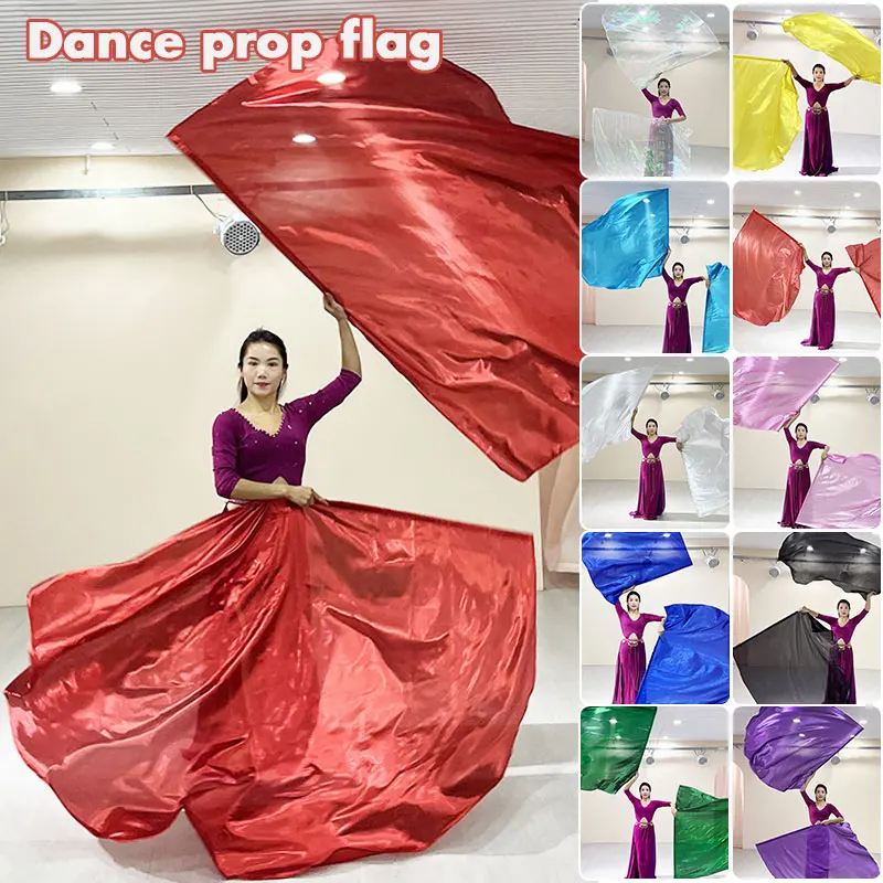 1.4x1.4M 2pcs Belly Dance Fan With Telescopic Sticks Semi-circular Flag Sport Event Dance Props Festival Stage Performance Props