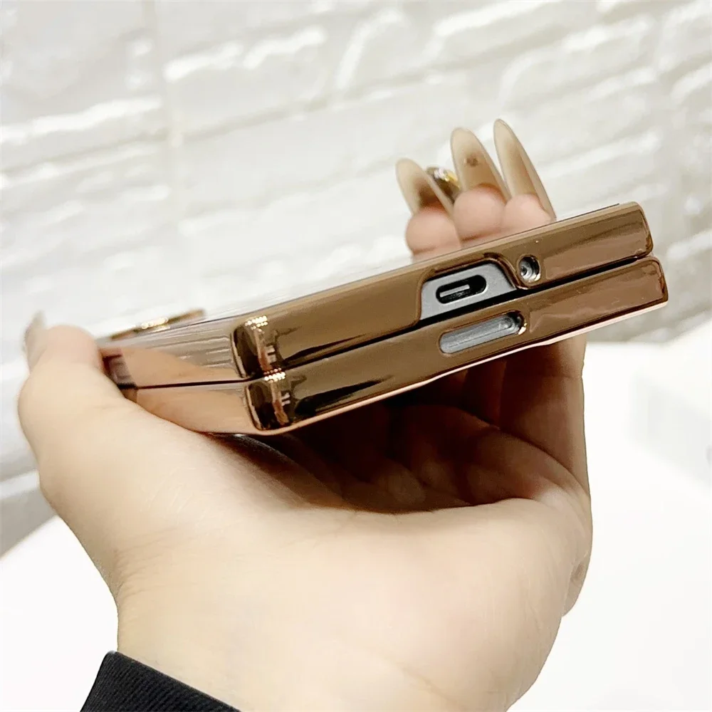 삼성 갤럭시 Z 폴드 7 6 5 4 3용 마그네틱 무선 충전 폰 케이스, 고급 도금 무광택 마감, 충격 방지 백 커버