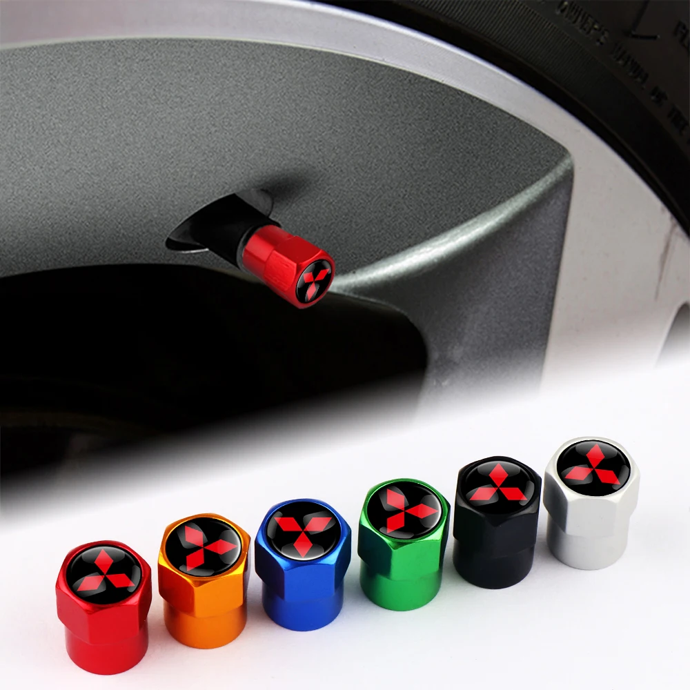 4 Uds tapas de válvula de neumático cubierta de válvula de aire de neumático de rueda de motocicleta de coche para Mitsubishi Space Star Lancer 9 Outlander Xl Eclipse Cross Asx