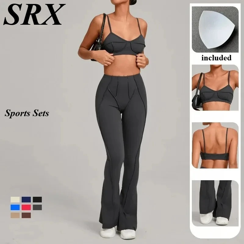 

Женские комплекты для йоги: спортивные, для фитнеса, с эффектом подтяжки бедер, высокоэластичные, утягивающие, с топом и расклешенными брюками, для активного отдыха, бега, тренировок в спортзале