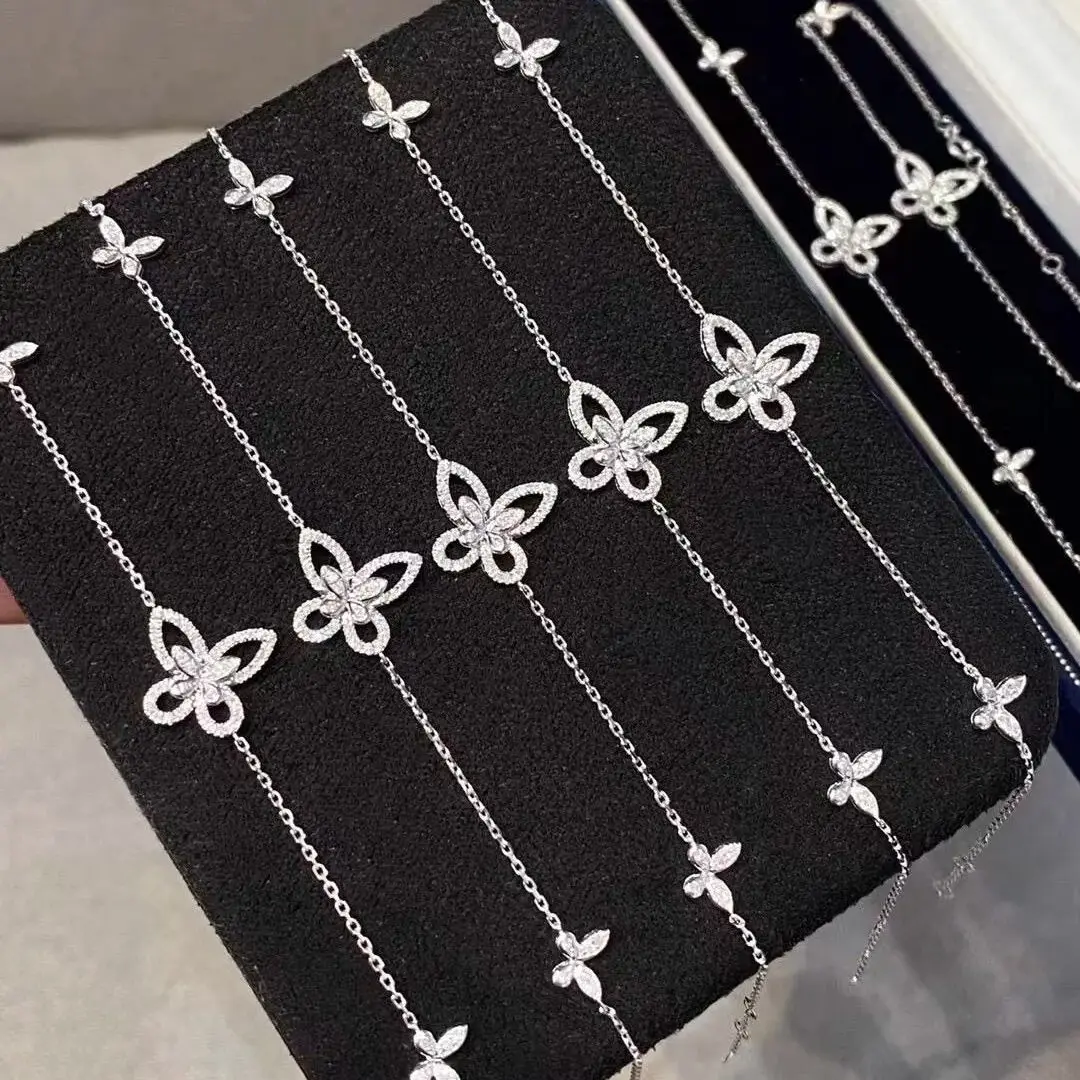 

Французский роскошный модный женский браслет с бабочкой Phantom, серебро, высокое качество, 5А, циркон, сверкающие, очаровательные подарки для вечеринки