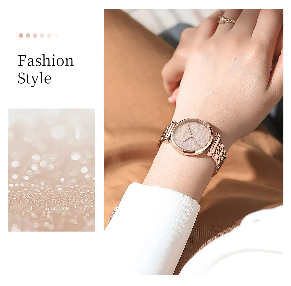 NIBOSI Top Brand Women Quartz Watches Luxury Pink Stainless Steel Ladies Watch Waterproof Fashion Female Watches Reloj Mujer