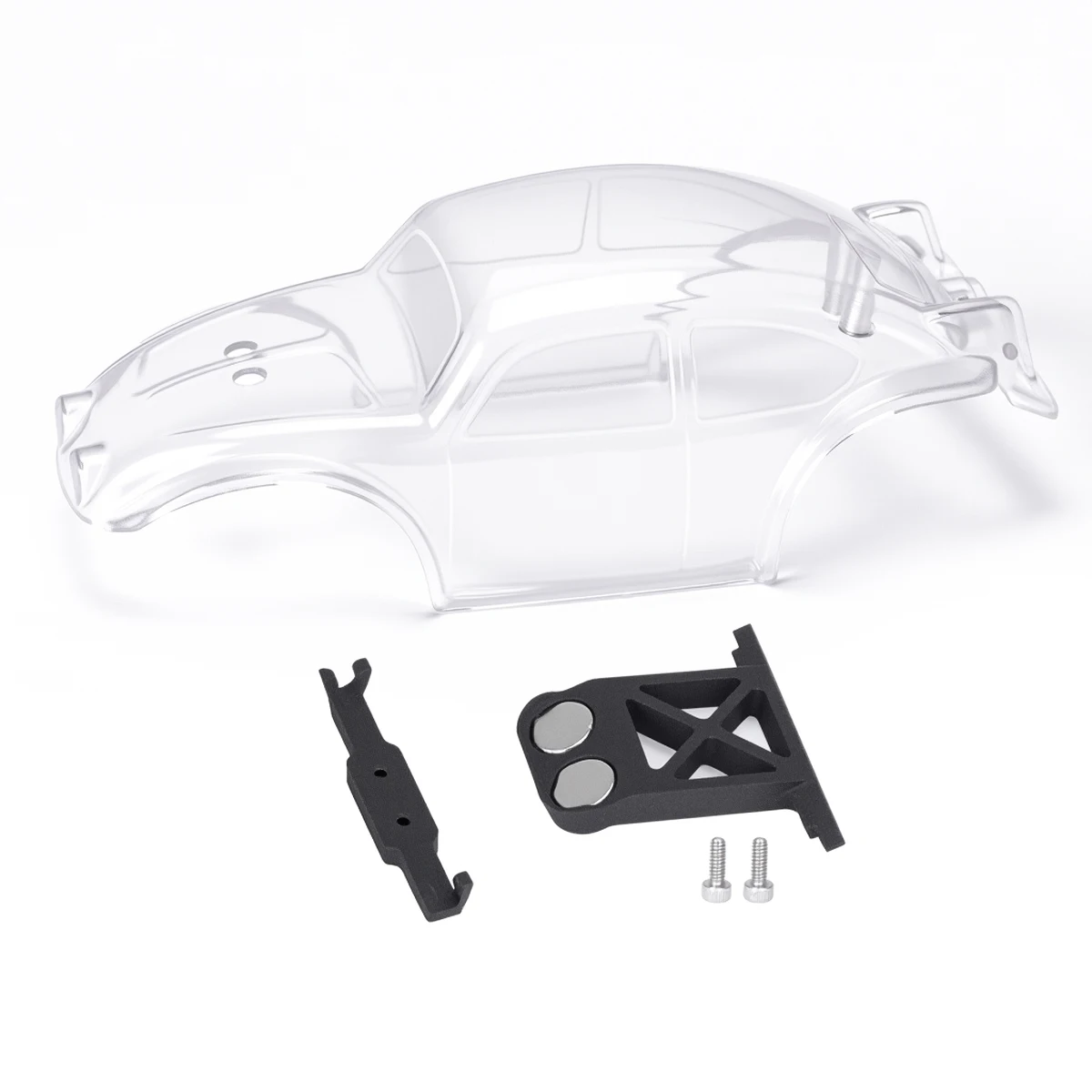 1/30 SCX30 RC Body Shell for Jeep Bronco K10, Bug Style Clear PC Body, Magnetic Quick-Release Mount, DIY Paintable