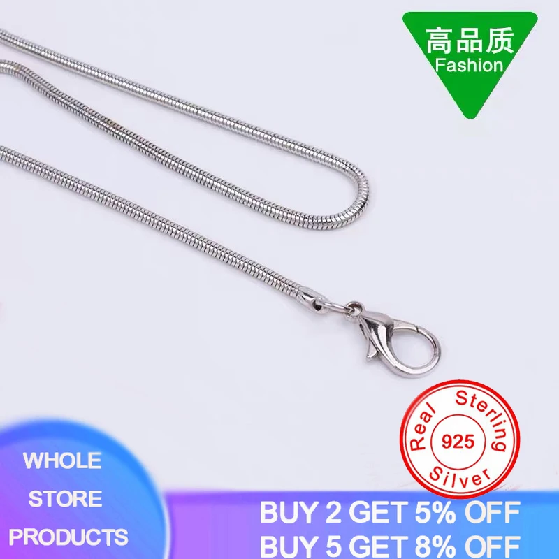 

Tibetan Silver Necklaces With Lobster Clasp 1mm Snake Chains Chokers Necklace Women Jewelry Accessories 16-28inch