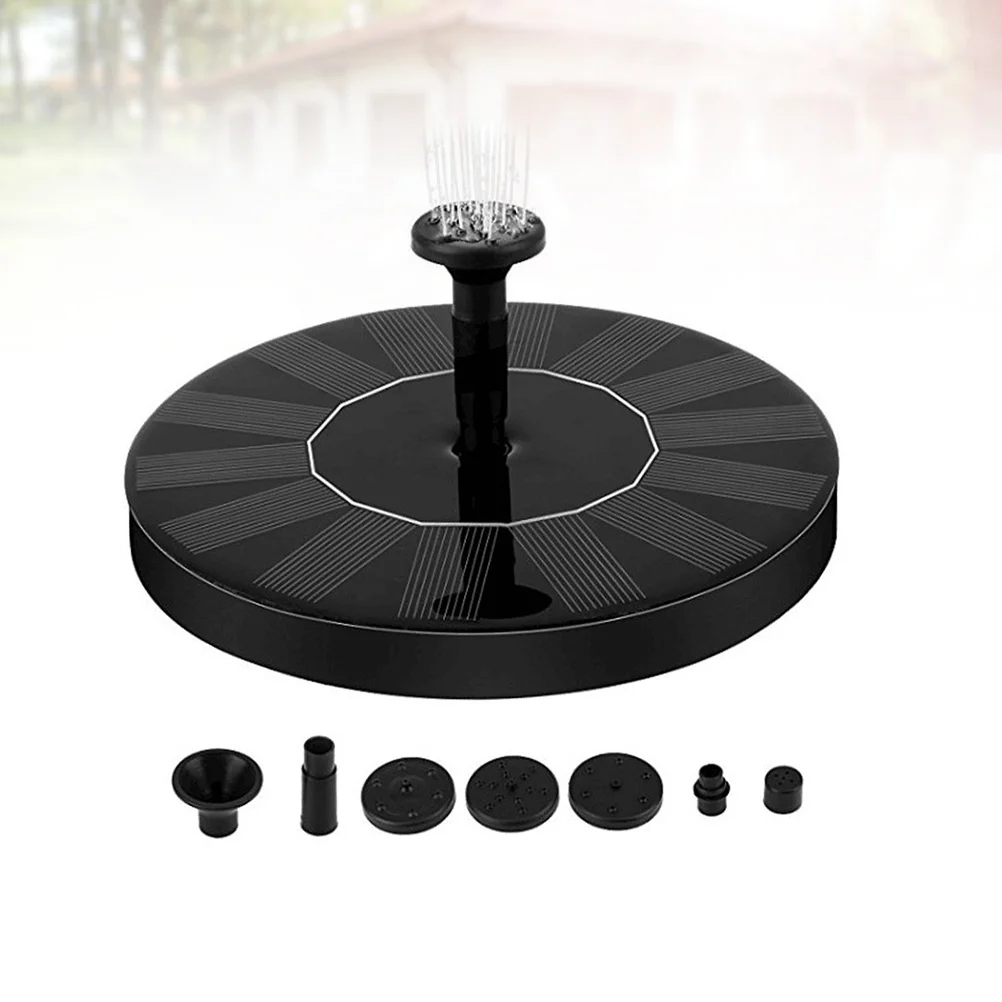 1W Solar Fountain Solar Water Pump Garden Pool Pond Outdoor Solar Panel Fountain Floating Fountain Garden Decoration (Black)