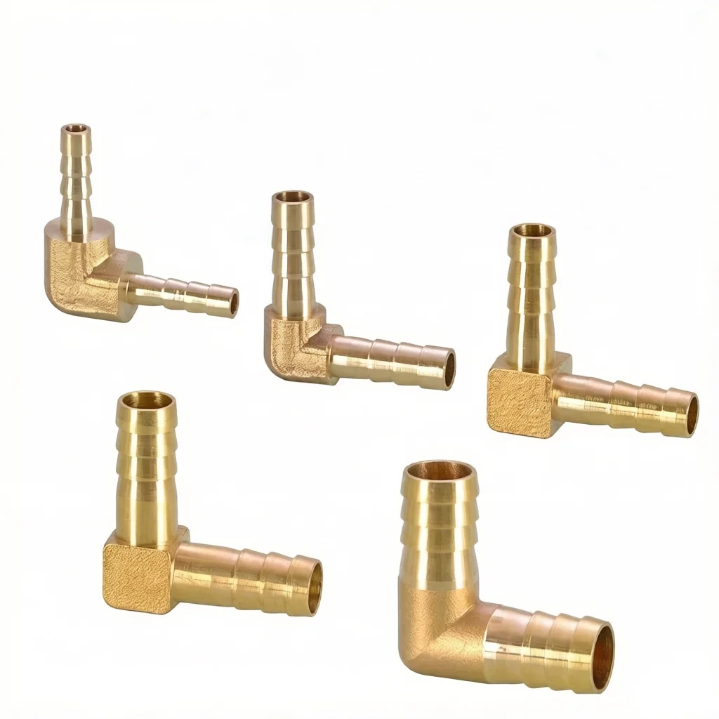 5 pcs Brass Hose Pipe Fitting Coupling Elbow Equal Reducing Barb 4mm-16mm ID Hose Copper Barbed Coupler Connector Adapter