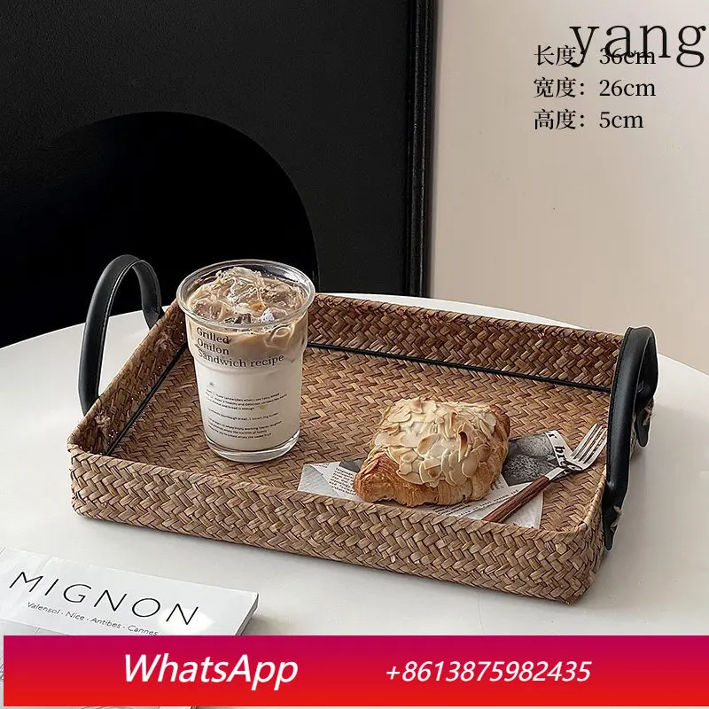 

CX ins wind rattan tray, refreshment tray, household snack tray, dining table storage tray