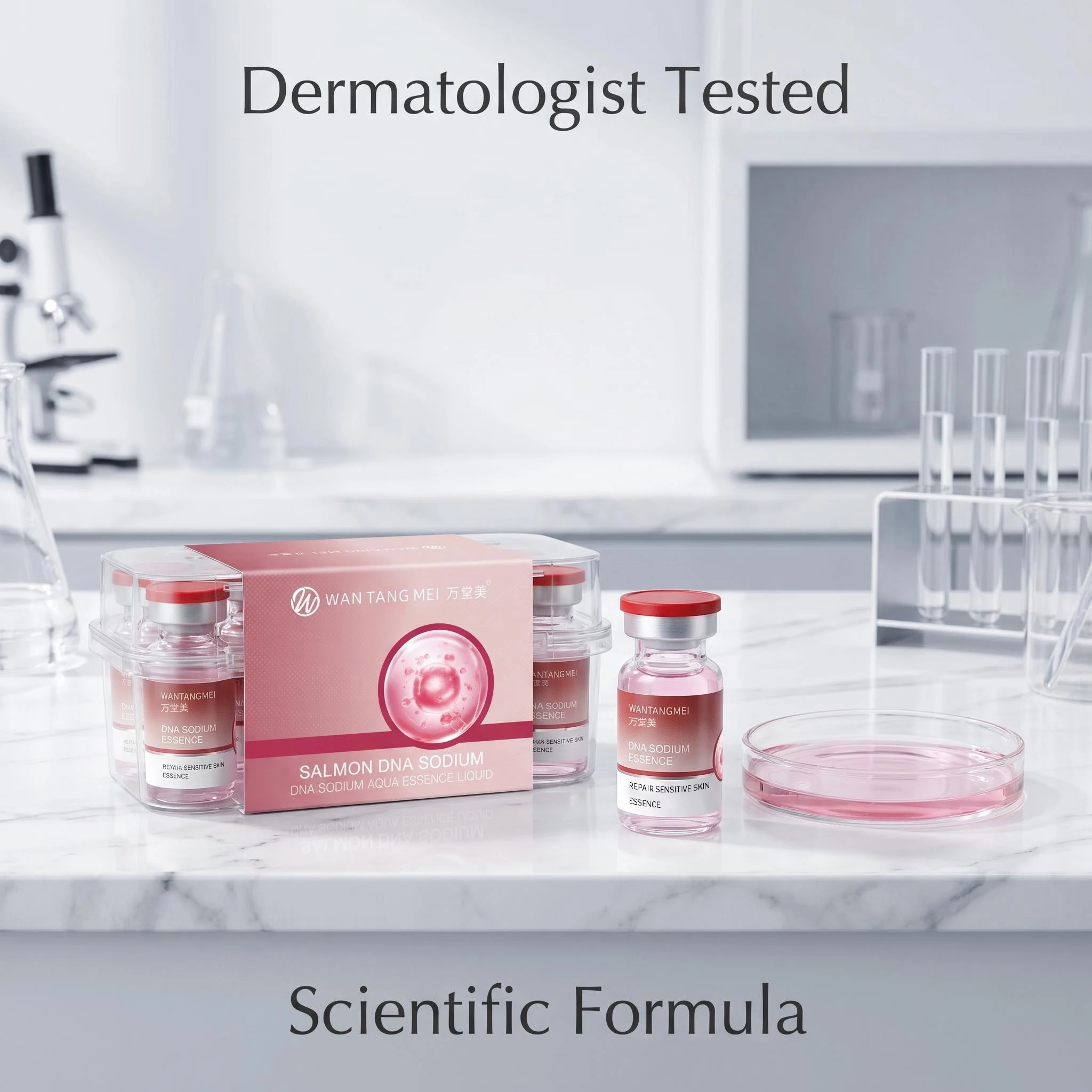 Salmon DNA Sodium Anti-Wrinkle Serum Ampoule Collagen Essence Facial Moisturizer Whitening Firming Skin Care for Fine Lines Fade