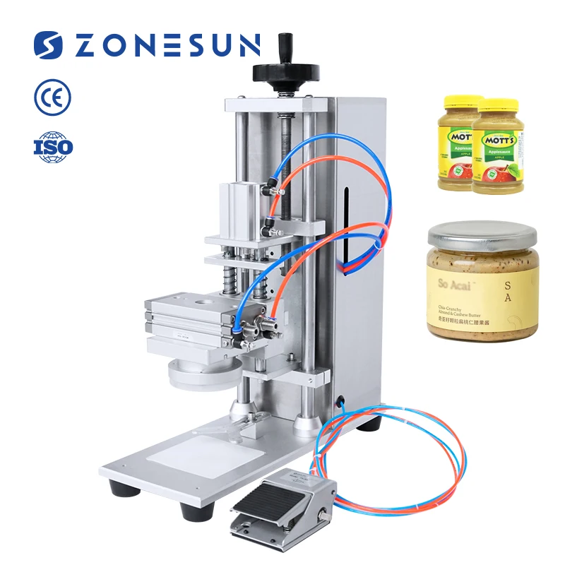 

ZONESUN ZS-XG450D Benchtop Semi Automatic Desktop Glass Bottle Tabletop Twist Off Cap Jar Capping Machine