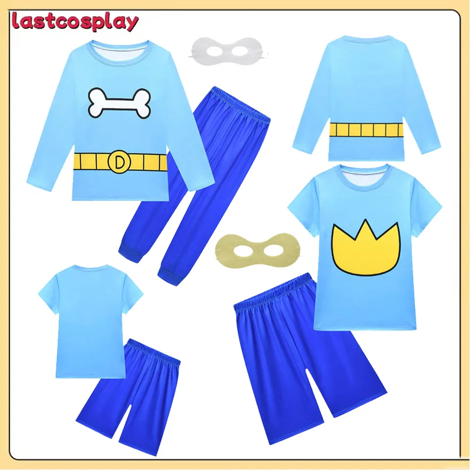 

Kids Children Stage Performance Dog Men Cosplay Costume Eyemask T-shirt Shorts Pants Police Clothing for Halloween Carnival