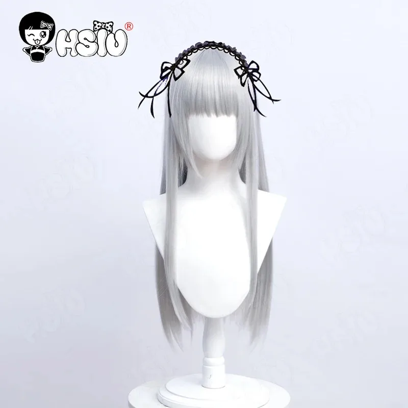 Suigintou Косплей Парик Аниме Rozen Maiden Косплей HSIU 65 см Длинные серебряные волосы Синтетический парик + шапочка для парика Mercury Lampe Косплей Парик