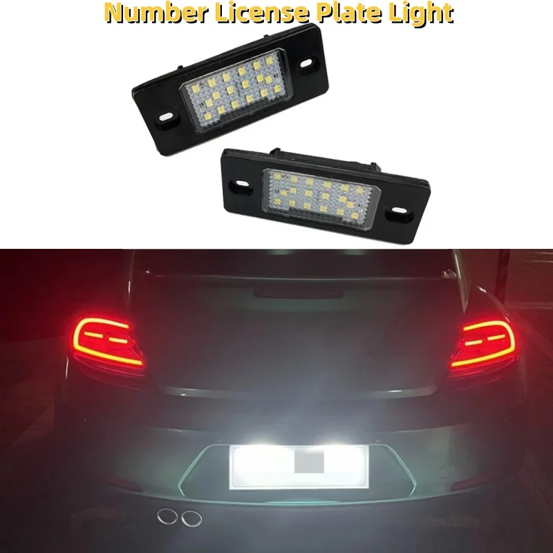 

2pcs 12V LED Car License Number Plate Light Lamp Number Signal Light For VW Golf 5 Touareg MK1 Tiguan 07-15 Passat B5.5