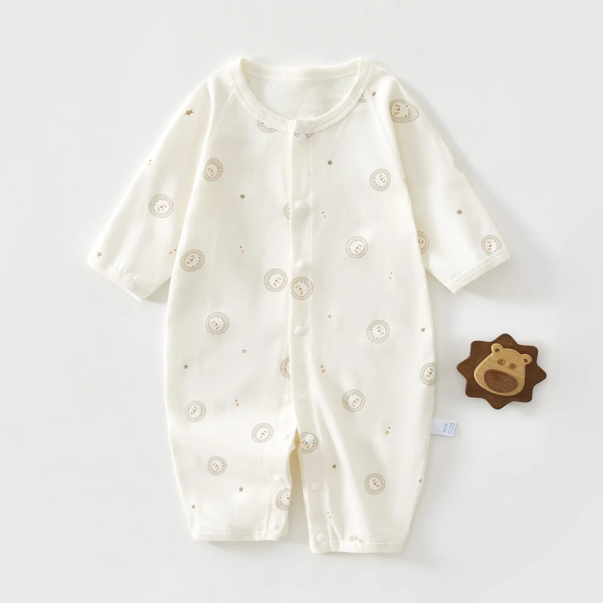 AYNIGIELL Mono de malla de verano para bebé, pijamas de manga larga con diseño fino de algodón puro para bebé, ropa con aire acondicionado, ropa para recién nacido