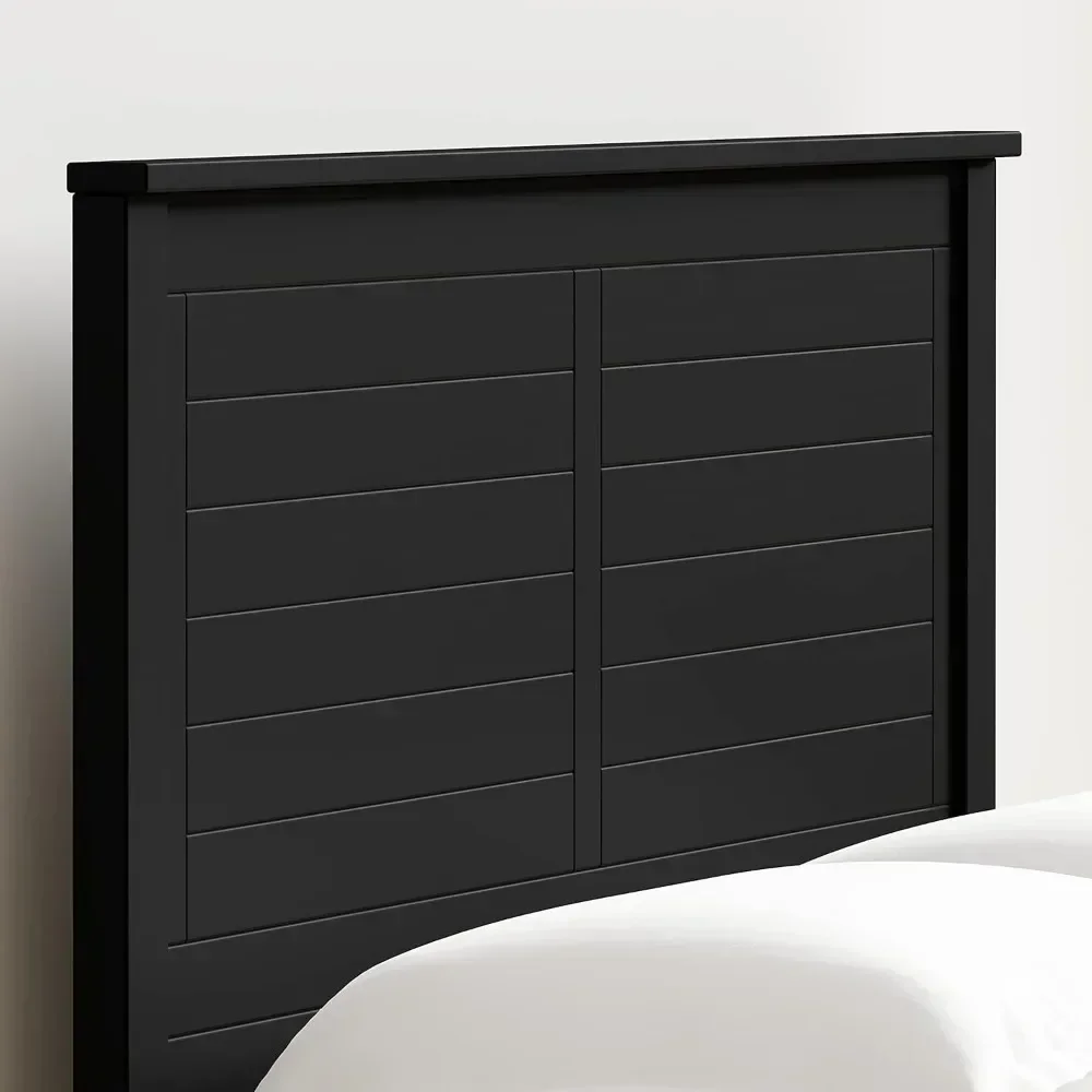 Home  Wood Panel Headboard in Black