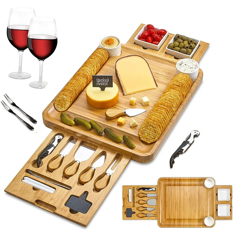 

Double cheese board home dinner multi-tool ceramic cups western tableware bread snack chopping block