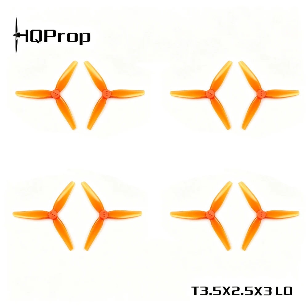 4Pairs HQProp T3.5X2.5X3 3.5inch Propeller 3525 1.5mm Shaft 3-Blade Props For IFlight IH3 RC DIY FPV Racing Drone HQ Prop