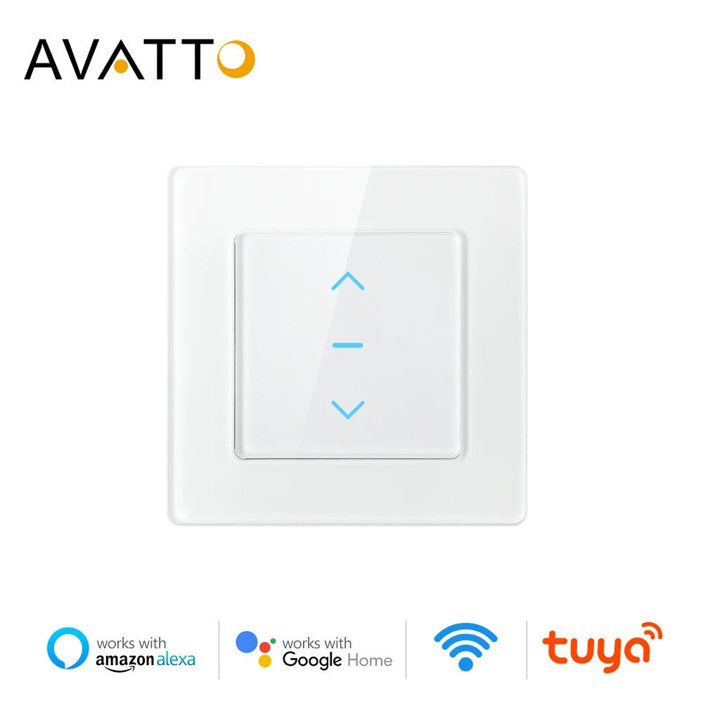 AVATTO-Tuya WiFi Inteligente Interruptor De Cortina, Cortinas De Rolo Obturador, Interruptor De Toque Elétrico, Controle Remoto, Funciona Com Alexa,