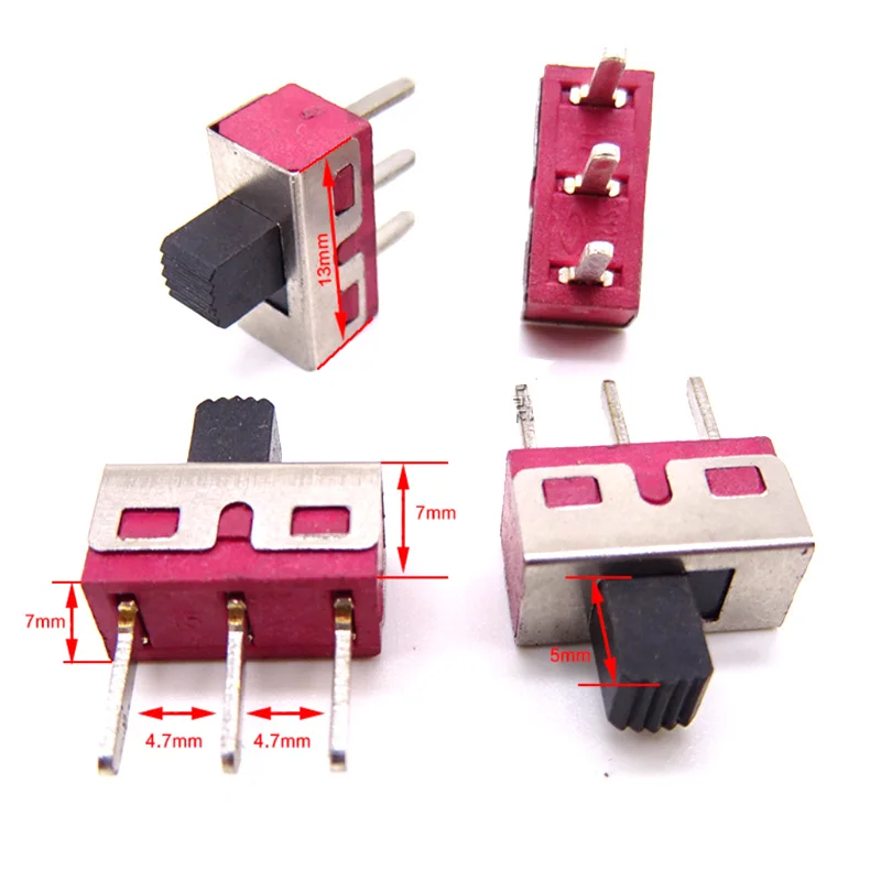 10 قطعة Q15 الشريحة التبديل TS-13 3pin 2 موقف تبديل التبديل على 2A250V 5A120V