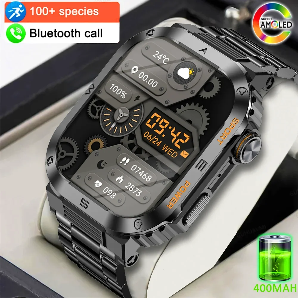 

2024 New Men's Smart Watch - 2.01 Inch Screen. Bluetooth Call. 400mAh. Sport Waterproof. Heartrate & Blood Oxygen Monitoring.