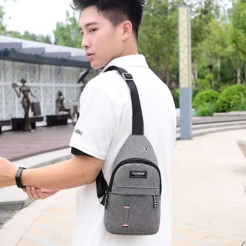 Men's Chest Bag New Fashion Korean-Style Casual Sports Water-Proof Shoulder Crossbody Bag Cross Body Chest Bag for Men