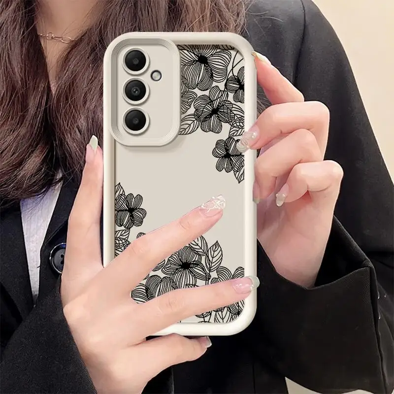Phone case for Samsung Galaxy A55 A52 A33 cases A24 A15 A12 A23 A22 5G A54 A52s A53 A14 funda Cover Fashion Cute Daisy Flowers