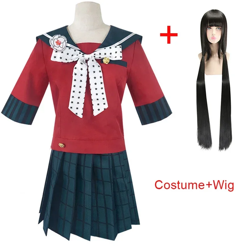 لعب الأدوار دانغانرونا V3 هاروكاوا ماكي تأثيري حلي انمي ياباني النساء الفتيات بحار القمم + تنورة + القوس + الجورب + أغطية الرأس