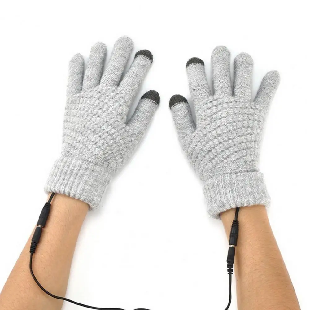 Detachable 1 Set Useful Good Air Permeability Thermal Gloves Full Finger Winter Gloves USB Heating   for Office