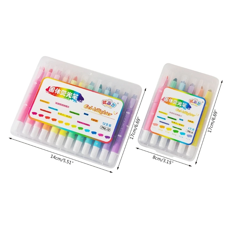 6/12 색상 세트, 내구성 및 얼룩 방지, 글쓰기 및 색칠 마커