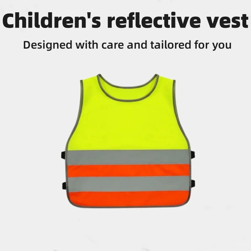 

New Children's Protective Clothing Spliced Fluorescent Vest Safety Reflective Clothing Children's Traffic Safety Activity Vest