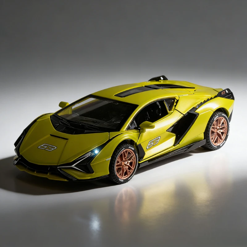 

Модель спортивного автомобиля Rambo Lightning из сплава, масштаб 1:32, со звуком и светом, игрушечная машинка, подарок для детей