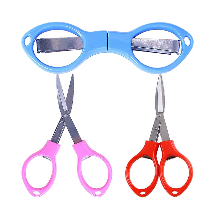 30 Piece Colorful Plastic Handle Folding Safety Scissors