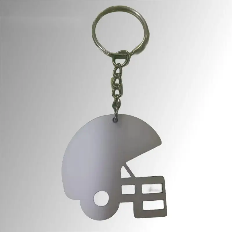 

Free Shipping 50pcs/lot Sublimation Blanks MDF Key Rings Helmet Keychain