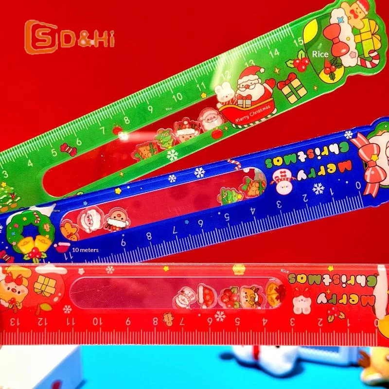 1 قطعة الكرتون سانتا كلوز ثلج عيد الميلاد حاكم الرسم الإبداعي أدوات الرسم على الحائط مكافأة القرطاسية طالب هدية اللوازم المدرسية #5