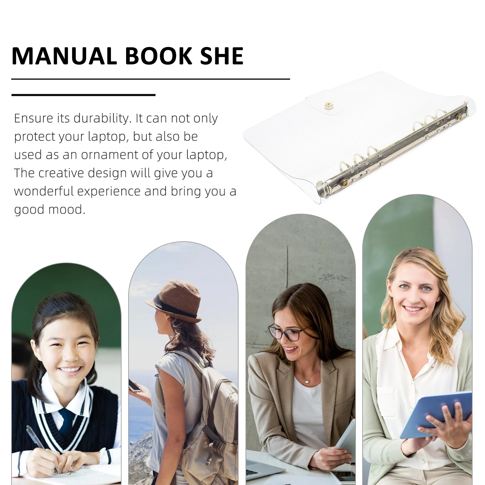 Notepad Case For School Student Lightweight Journal Book Cover Office Supply Handbook Shell Index Divider Folder