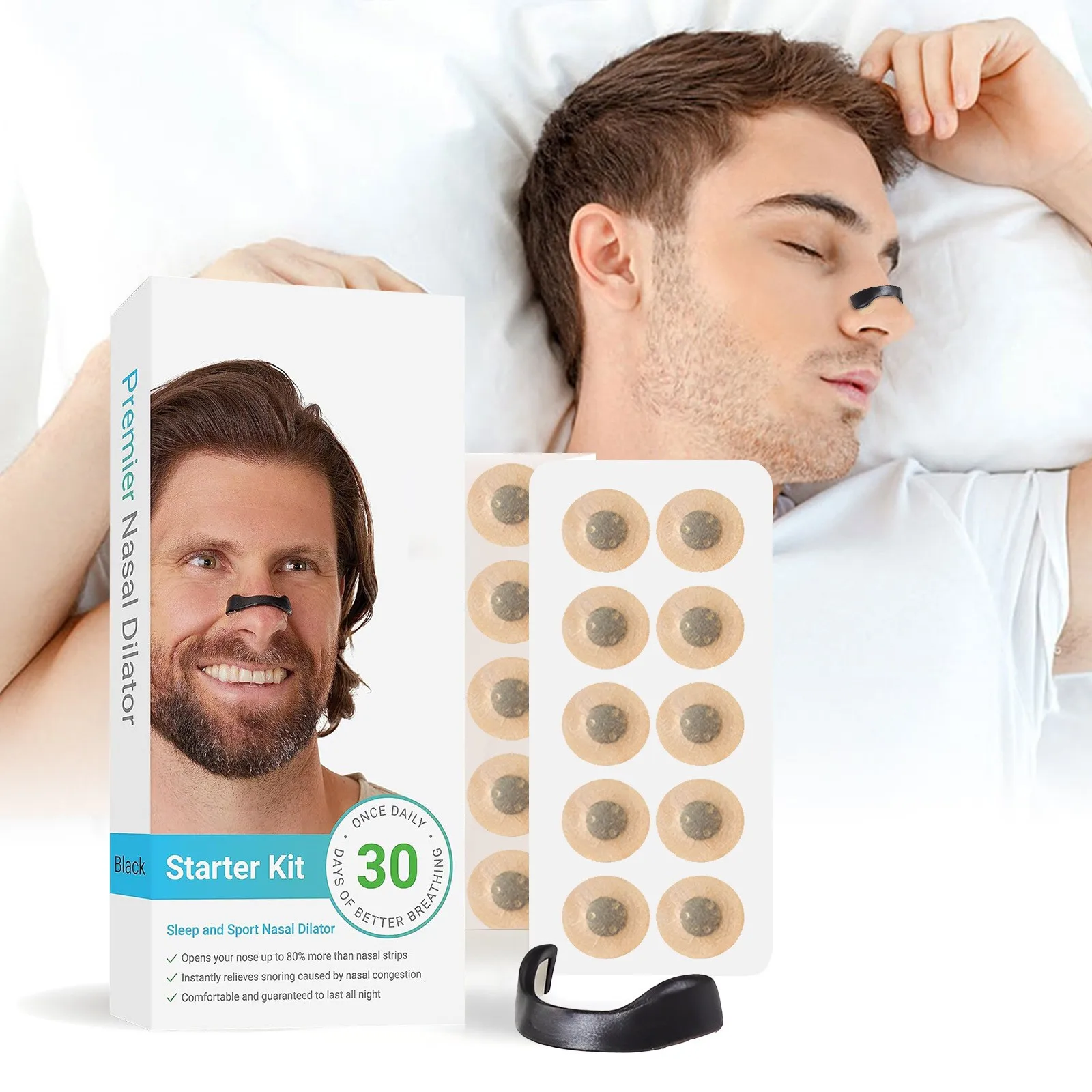 Sport Dilatatore nasale Sonno Dilatatori per la respirazione nasale Starter Kit Naso Respirare strisce Strisce nasali magnetiche Ridurre il