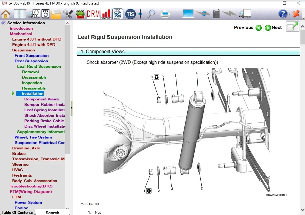 2024 HKNA ISUZU G-IDSS E-IDSS Isuzu truck excavator diagnostic instrument tool Parts list EPC