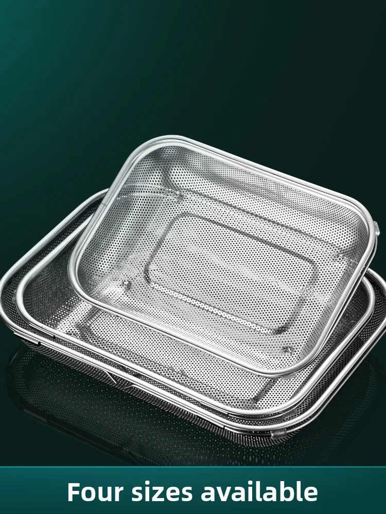 

Thiened 304 Stainl Steel Kitchen Sink Strainer Basket Rice Waing Sieve Single Basin Drain Basket Home Use Fruit Basket