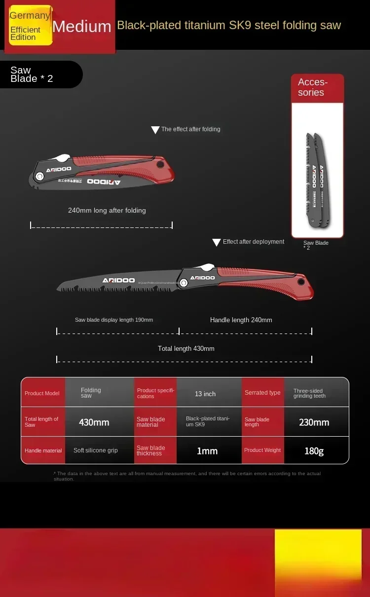 Ultra-Portable Folding Hand Saw for Woodworking and Tree Cutting