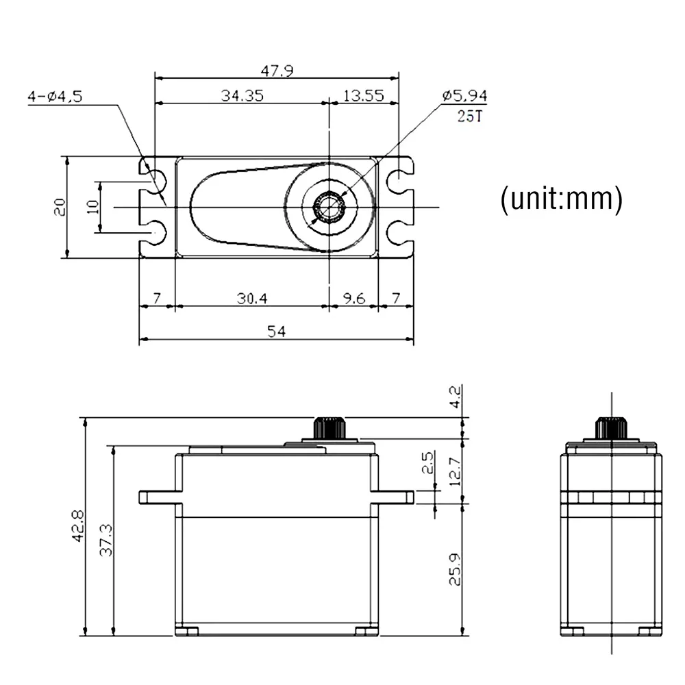 Hoogspanning 7.4 V 20 KG / 30 KG / 40 KG Borstelloze Servo Metal Gear 180 270 Graden Waterdichte Digitale Servo voor RC Auto's Boot Robot