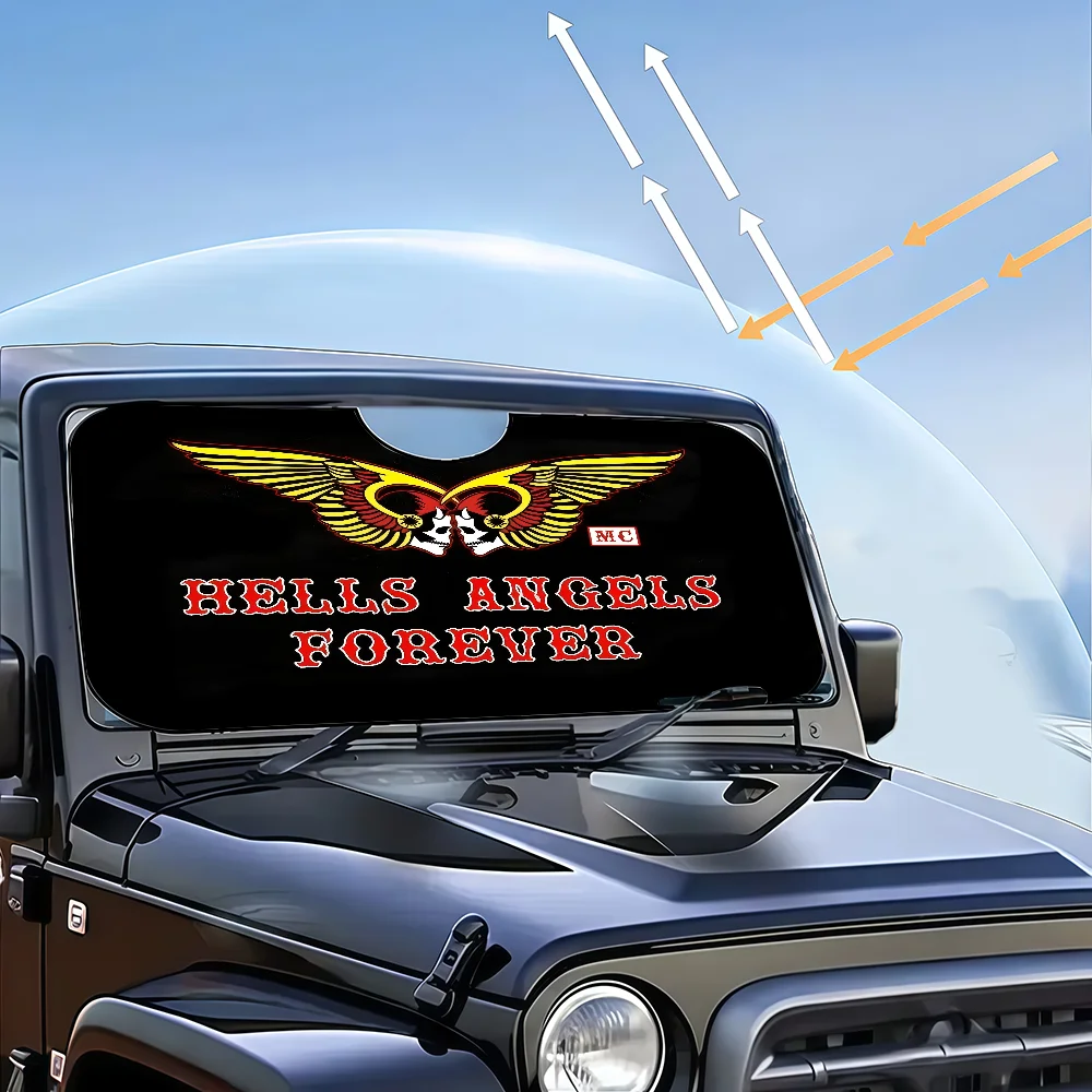 H-Hells A-Angels Osłona przeciwsłoneczna Osłona przeciwsłoneczna Blokada automatyczna Osłona ochronna Osłona okna Uniwersalna