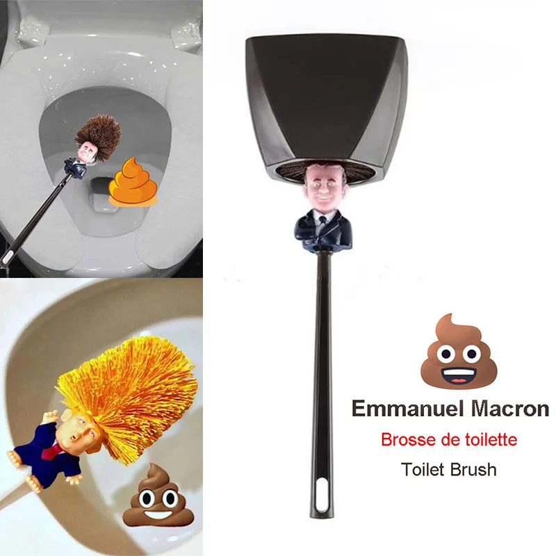 Hot Sale Emmanuel Macron WC Toilette France President Toilet Brush Make The Toilet Great Again Toilet Brush Bathroom Products