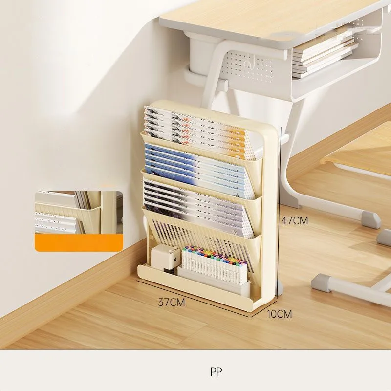 Plastic Student Desk Book Bookshelves Floor To Ceiling Storage Shelves Multi-level Organization Mobile Book Storage Rack ZI677
