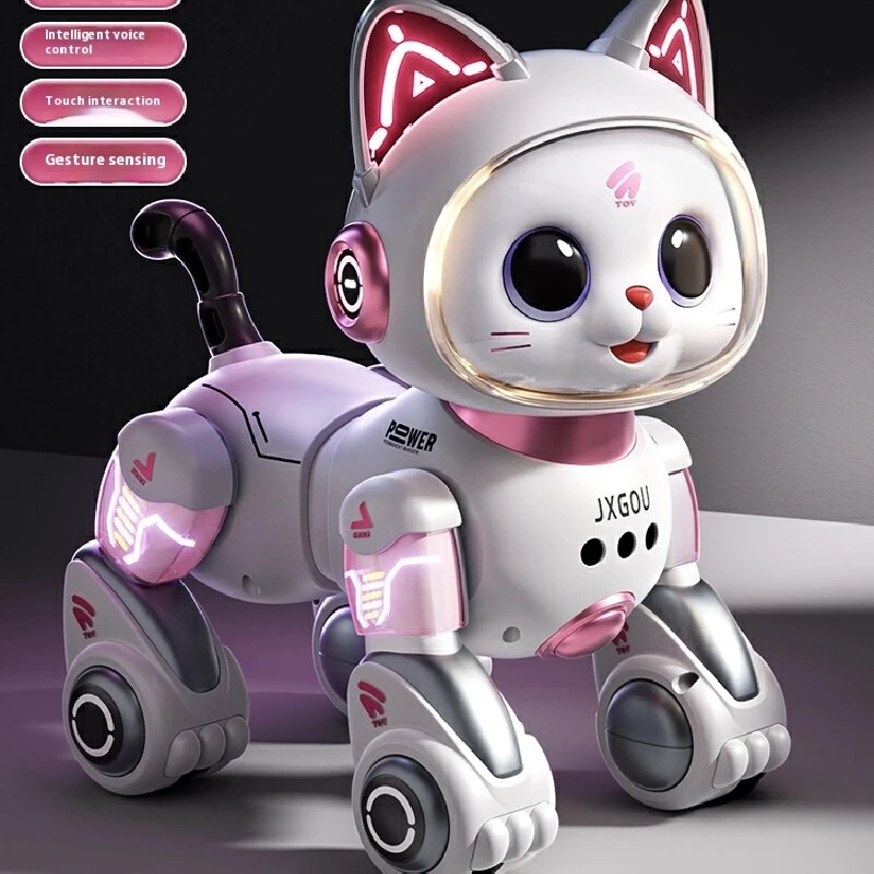 Jouet de chat Robot de marche télécommandé, cadeau d'animal de compagnie meowing électrique pour garçons filles enfants anniversaire jouets télécommandés de noël