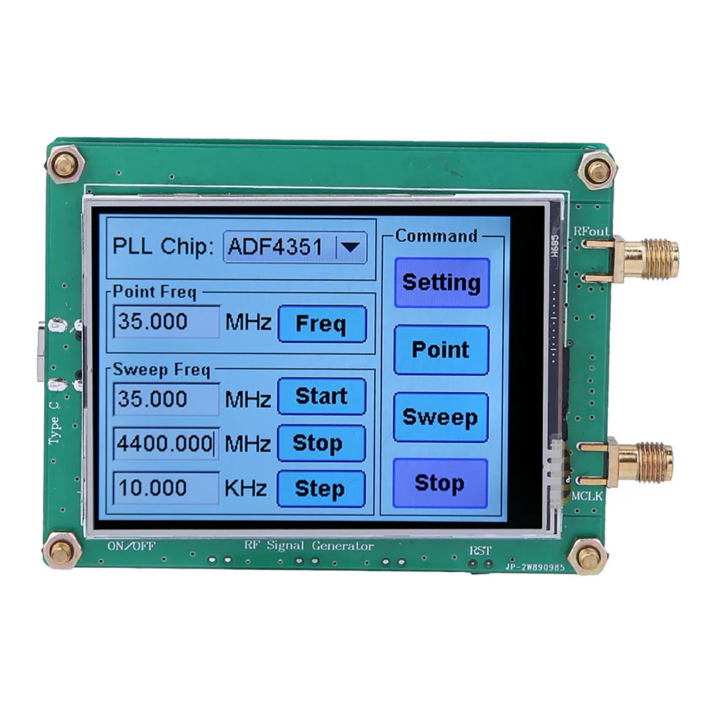 Imagem -02 - Módulo Gerador de Fonte de Sinal rf Adf4350 Adf4351 Alta Estabilidade Baixo Ruído Display Lcd Medidor de Sensor de Sinal