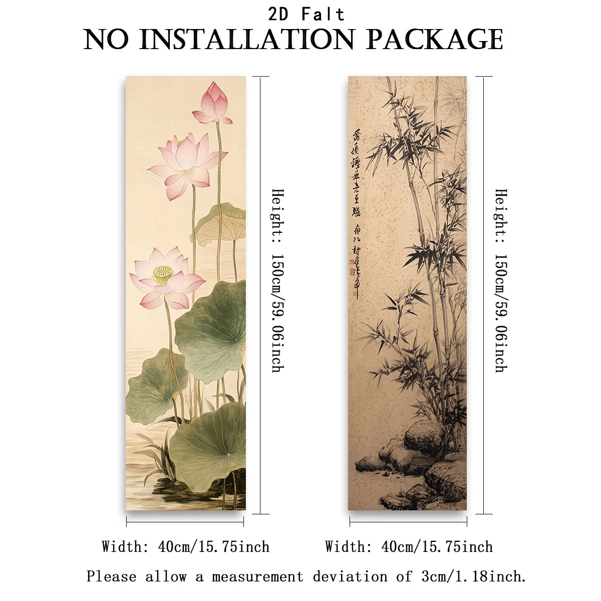 Chinesische Tuschmalerei-Wandteppiche zur Heimdekoration, Lotus-Wandteppich im chinesischen Stil, Wandbehang, Tuschmalerei-Bambuskunst-Wandteppich, Hintergrundstoff – Detail 3