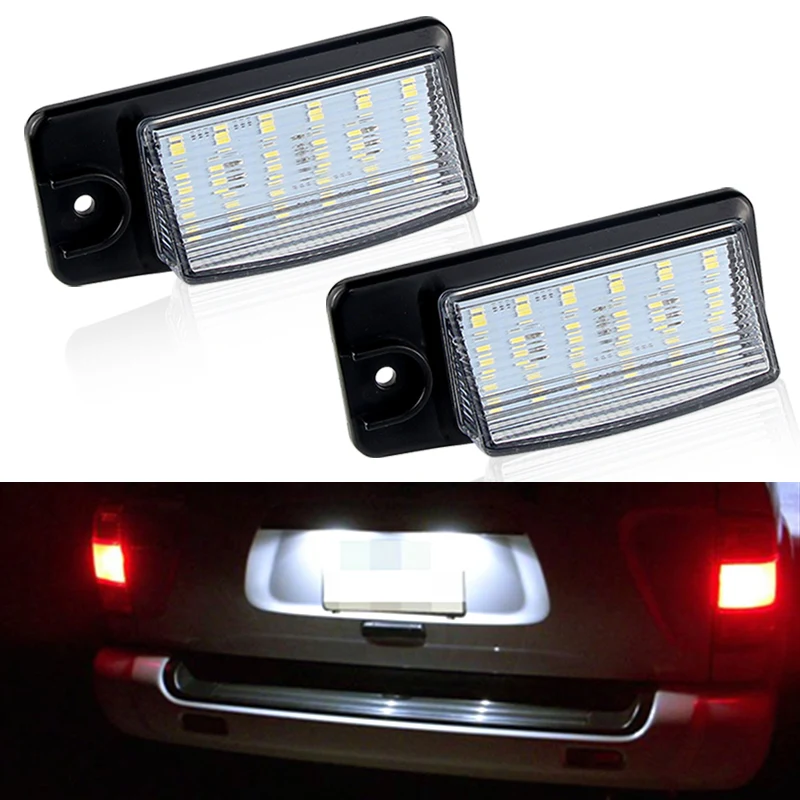 2Pcs LED Number License Plate Light for Nissan Murano Altima Maxima Pathfinder Rogue/X-Trail 32 NV1500/2500/3500 Infiniti EX25