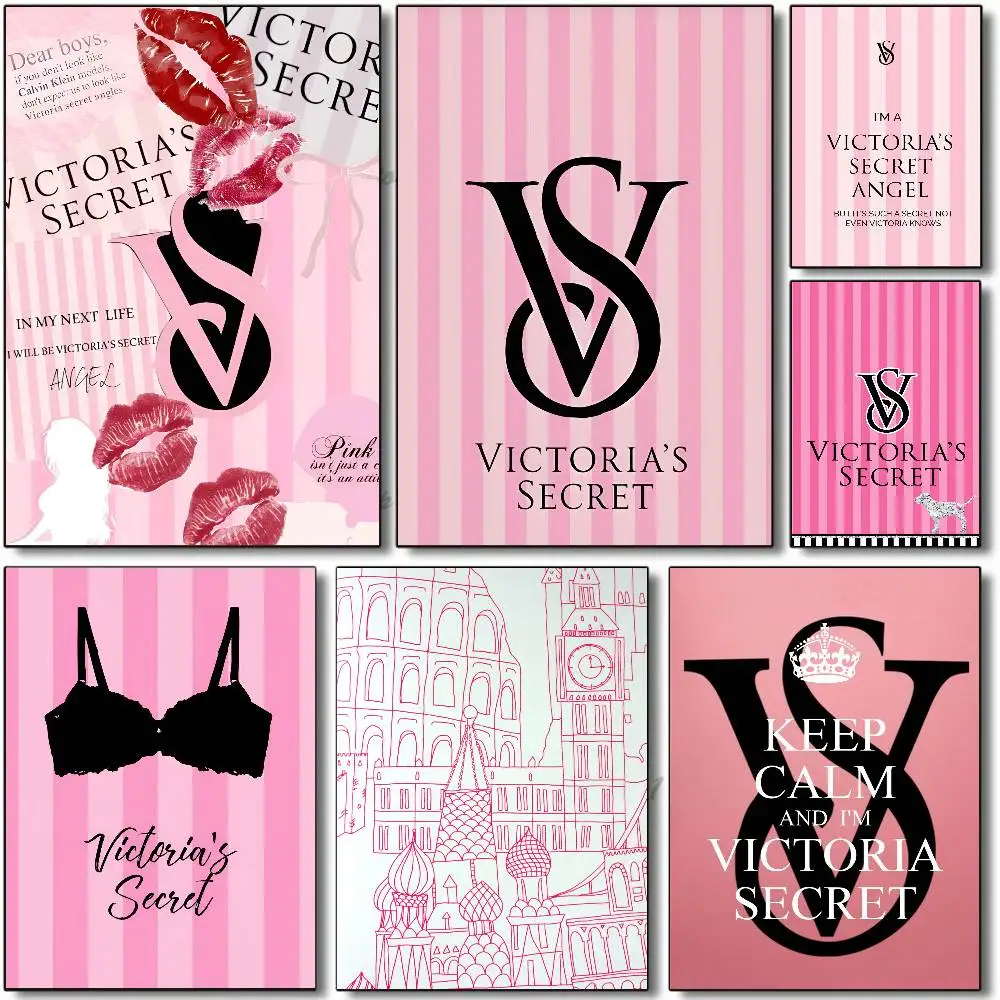 V-Victoria S Fashion S-Secret Poster Self-adhesive Art Room Entrance Restaurant Wall Decor Art Painting