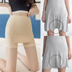 Pantaloni di sicurezza a vita alta in seta di ghiaccio Boxer da donna slim Sliming Fit pantaloncini estivi da donna pantaloncini con gonna senza cuciture a doppio strato